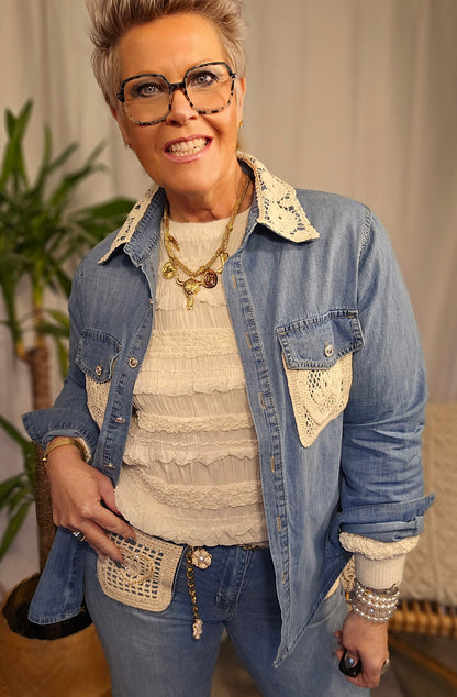 Chemise jean's Dentelle