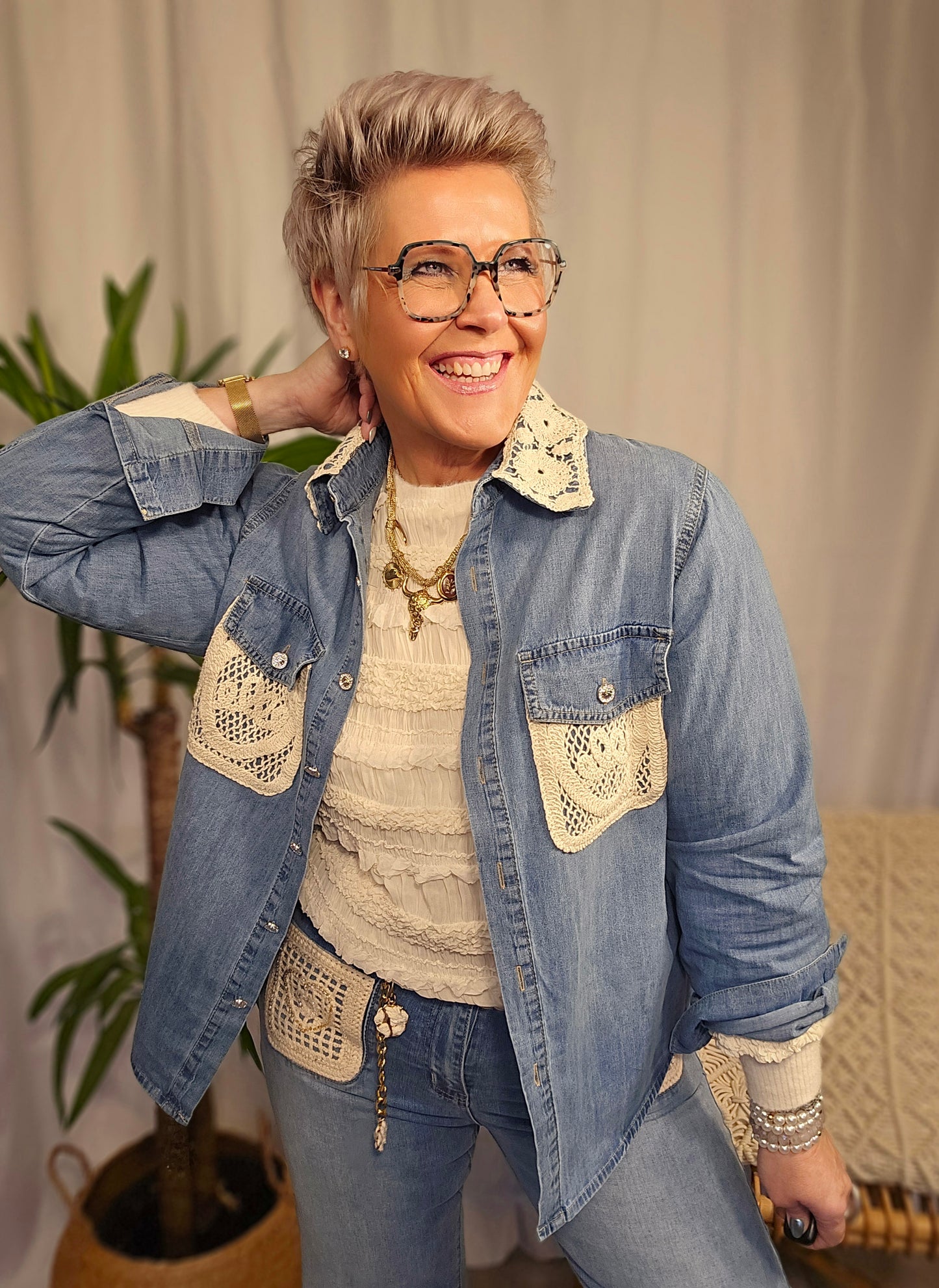 Chemise jean's Dentelle